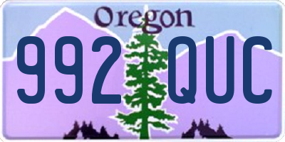 OR license plate 992QUC