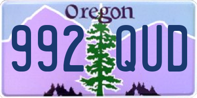 OR license plate 992QUD