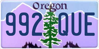 OR license plate 992QUE