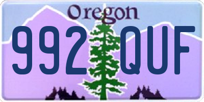 OR license plate 992QUF
