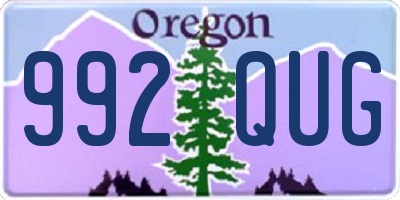 OR license plate 992QUG