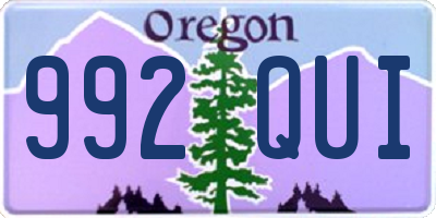 OR license plate 992QUI