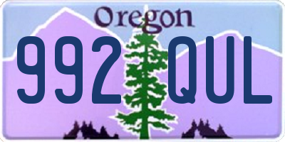 OR license plate 992QUL