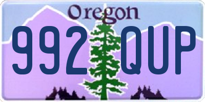 OR license plate 992QUP