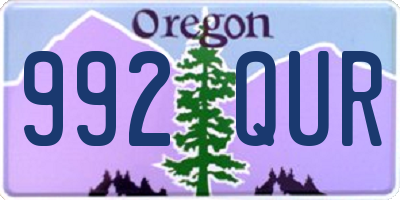 OR license plate 992QUR