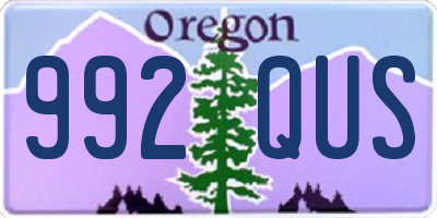 OR license plate 992QUS