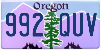 OR license plate 992QUV