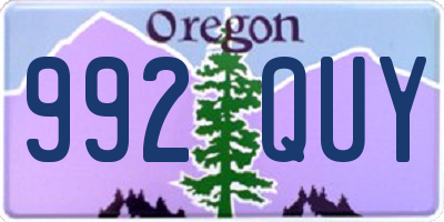 OR license plate 992QUY