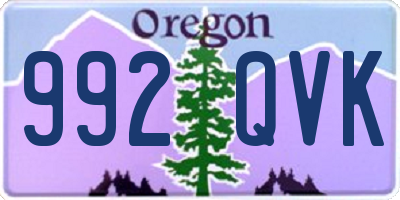 OR license plate 992QVK