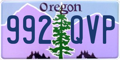 OR license plate 992QVP