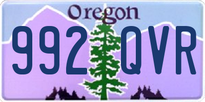 OR license plate 992QVR