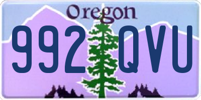 OR license plate 992QVU
