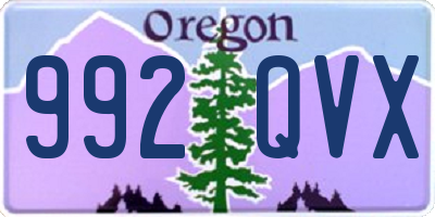 OR license plate 992QVX