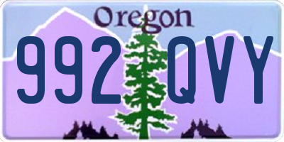 OR license plate 992QVY