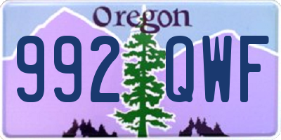 OR license plate 992QWF