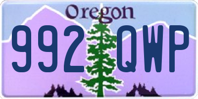OR license plate 992QWP