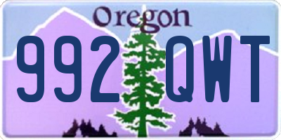 OR license plate 992QWT