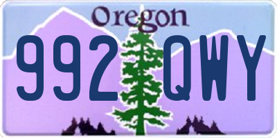 OR license plate 992QWY