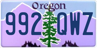 OR license plate 992QWZ