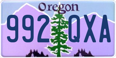 OR license plate 992QXA