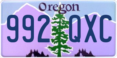OR license plate 992QXC