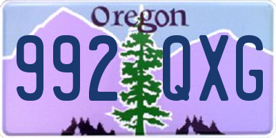 OR license plate 992QXG
