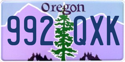 OR license plate 992QXK