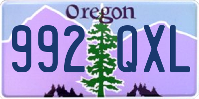 OR license plate 992QXL