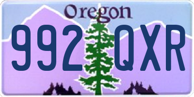OR license plate 992QXR
