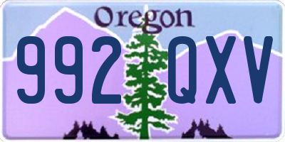 OR license plate 992QXV
