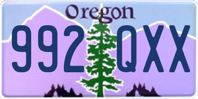 OR license plate 992QXX