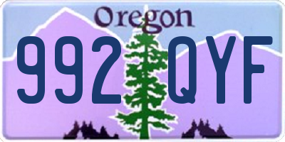 OR license plate 992QYF