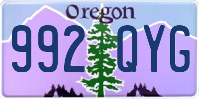 OR license plate 992QYG