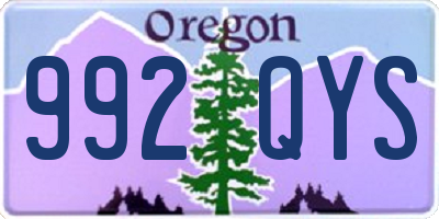 OR license plate 992QYS