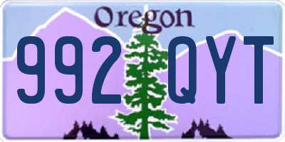 OR license plate 992QYT