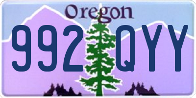 OR license plate 992QYY