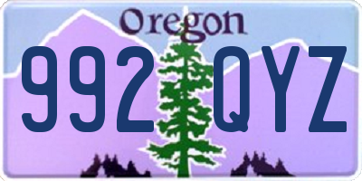 OR license plate 992QYZ