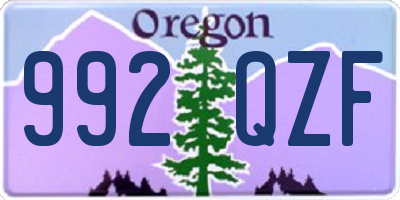 OR license plate 992QZF