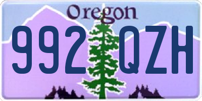 OR license plate 992QZH