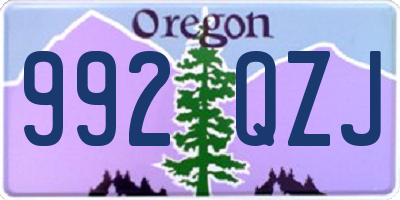 OR license plate 992QZJ
