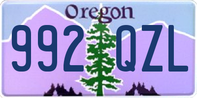 OR license plate 992QZL