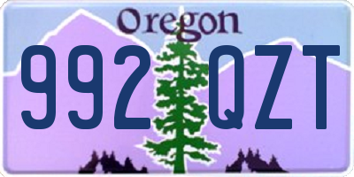 OR license plate 992QZT