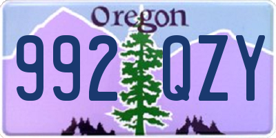 OR license plate 992QZY