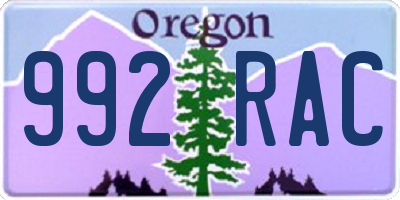 OR license plate 992RAC