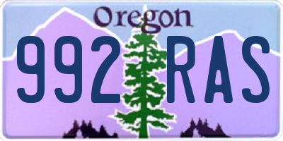 OR license plate 992RAS