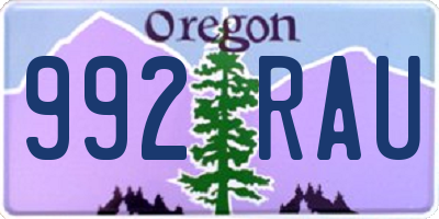 OR license plate 992RAU