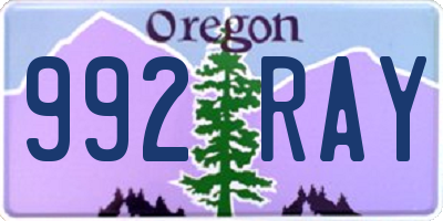 OR license plate 992RAY