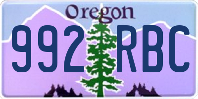 OR license plate 992RBC