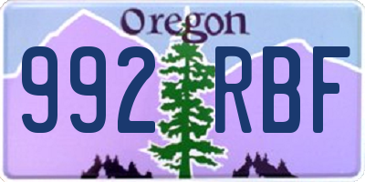 OR license plate 992RBF