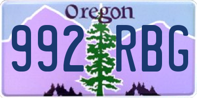 OR license plate 992RBG